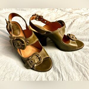 Green FRYE Amy Sling Back sandals EUC